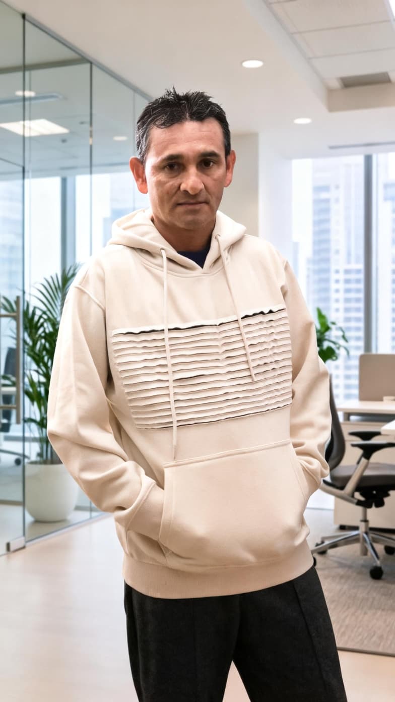 Buso Urbano JORPAU Premium Apparel - Vista frontal, trasera y lateral con detalles